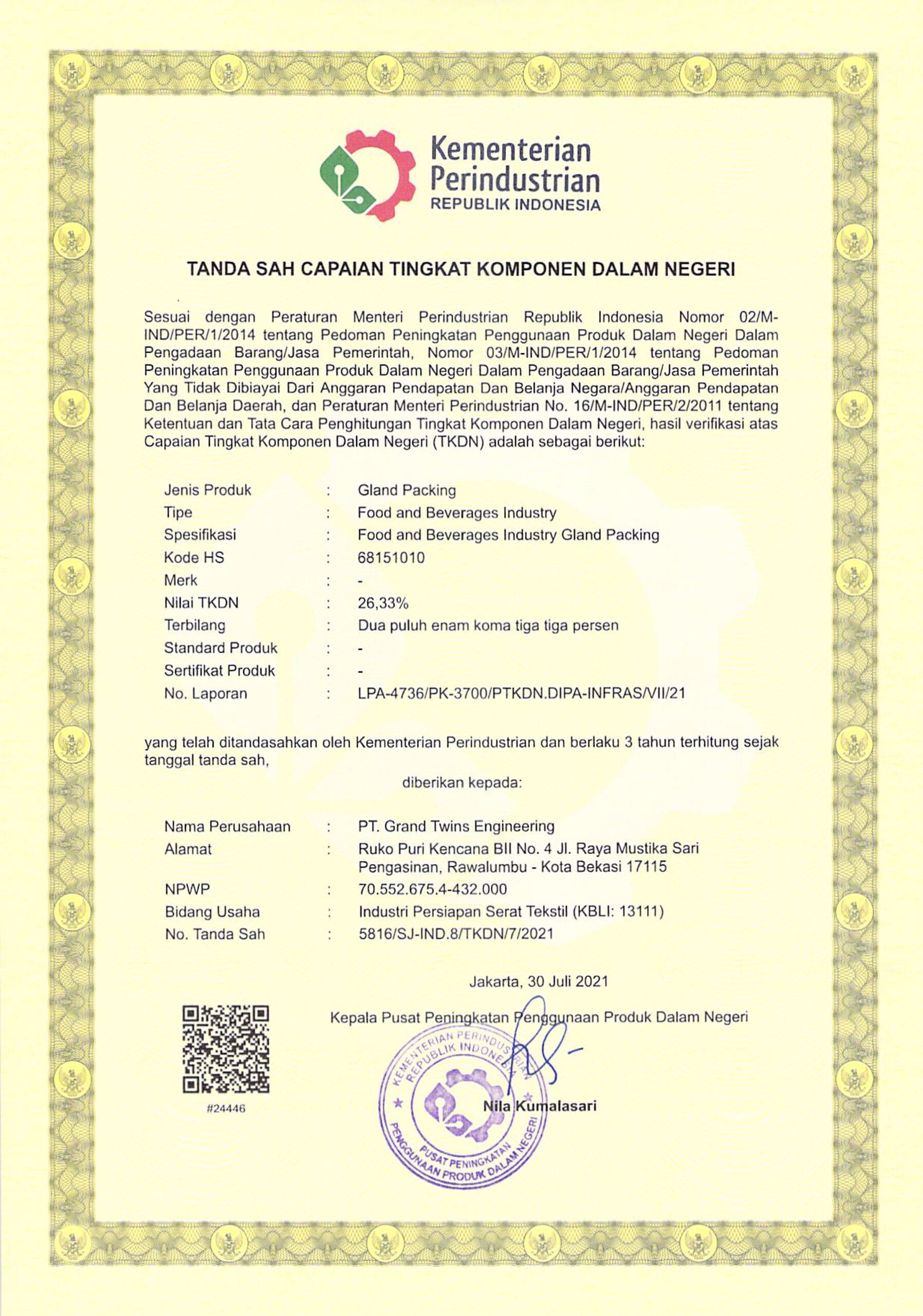Gland Packing - Food and Beverages Industry